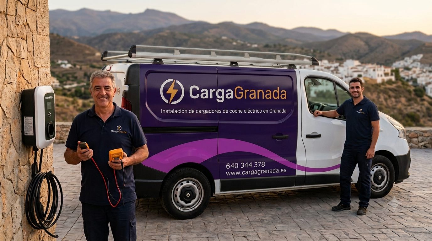 Furgoneta de CargaGranada con el equipo homologado para la instalación de cargadores